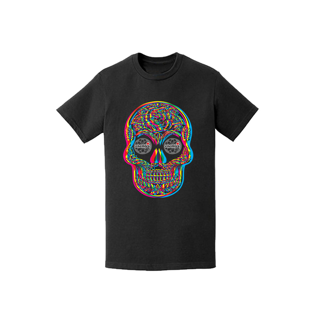 Enemies Forever™️ “Psychedelic Sugar Skull” T Shirt in Black